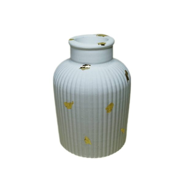 Betonvase mit Harz, handgefertigt, Weiß