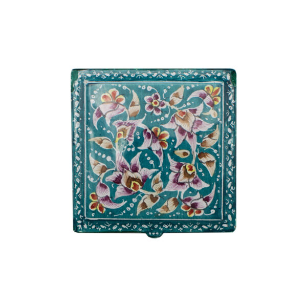 Kupfer-Schmuckbox handbemalt mit persischem Minakari-Emaillierung