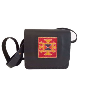 Crossbody Schultertasche mit Leder – Kilim Design