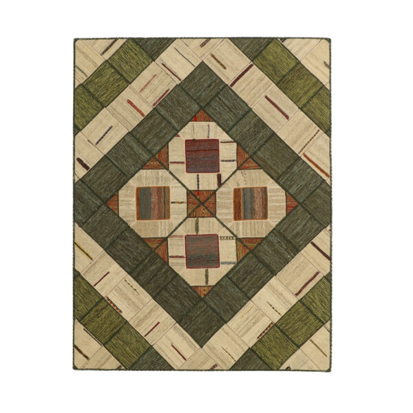 Persischer Patchwork-Kilim-Teppich handgewebt creme