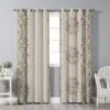 Gedruckter Samt Ösenvorhang – Floral Simin (280x140 cm)