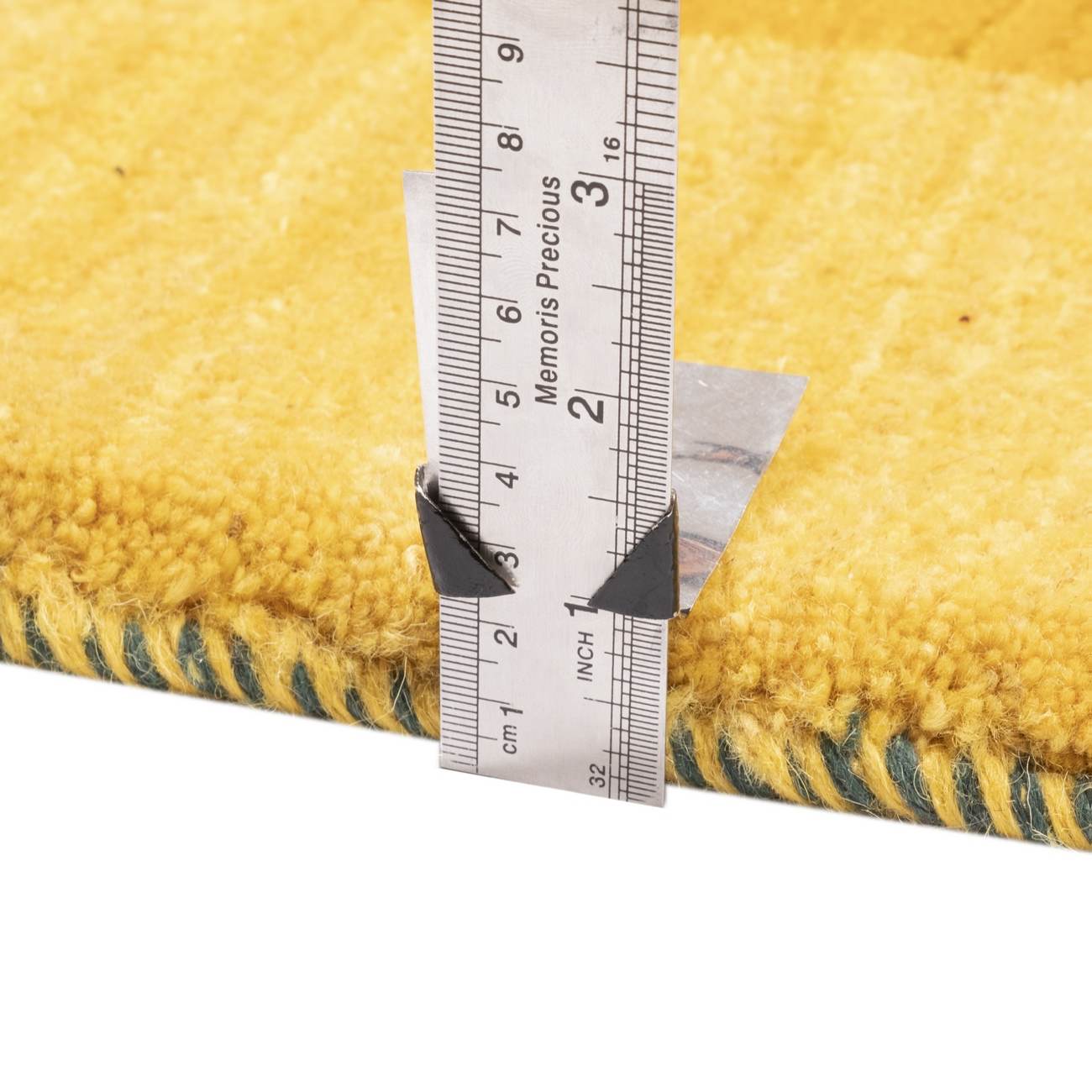 Echter persischer Gabbeh-Wollteppich handgewebt in Fars floral gelb