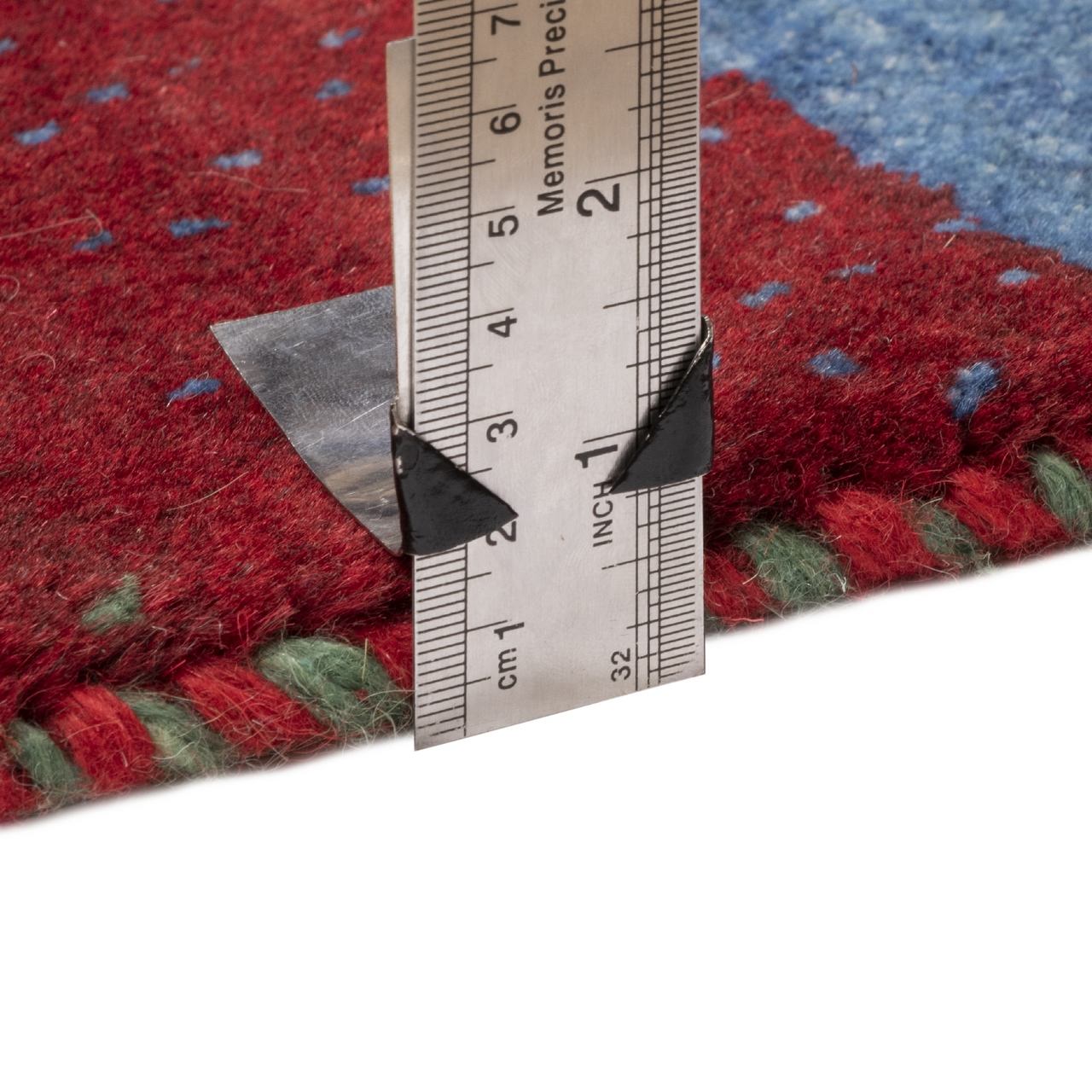 Echter persischer Gabbeh-Wollteppich handgewebt in Fars gestreift