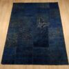Vintage persischer handgeknüpfter Patchwork-Teppich marineblau