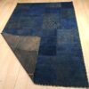 Vintage persischer handgeknüpfter Patchwork-Teppich marineblau