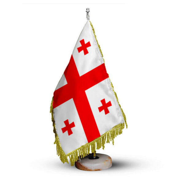Georgien Tischflagge mit Steinbasis