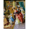 Handgeknüpfter persischer Bildteppich, der den Geburtstag der Großmutter darstellt, Arturo Ricci