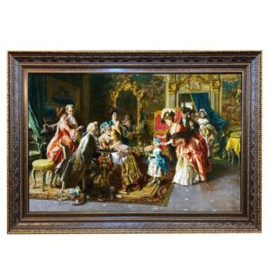 Handgeknüpfter persischer Bildteppich, der den Geburtstag der Großmutter darstellt, Arturo Ricci