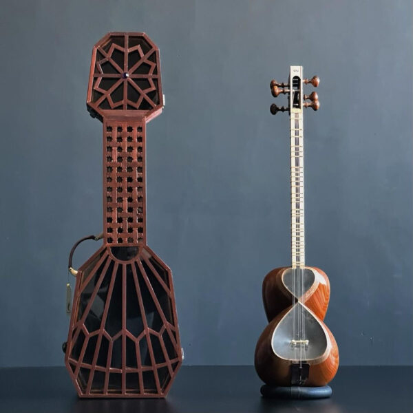 Etui für persisches Tar – handgefertigt aus Holz und Naturleder