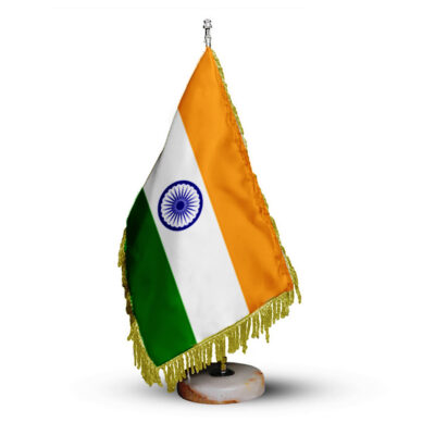 Indien Tischflagge mit Steinbasis