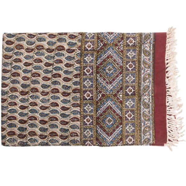 Iranisches Tischtuch: Isfahans traditionelle Kalamkari Blockdruck Binesh