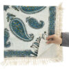 Iranische Tischdecke: Isfahans Traditioneller Kalamkari Blockdruck Blau