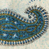 Iranische Tischdecke: Isfahans Traditioneller Kalamkari Blockdruck Blau