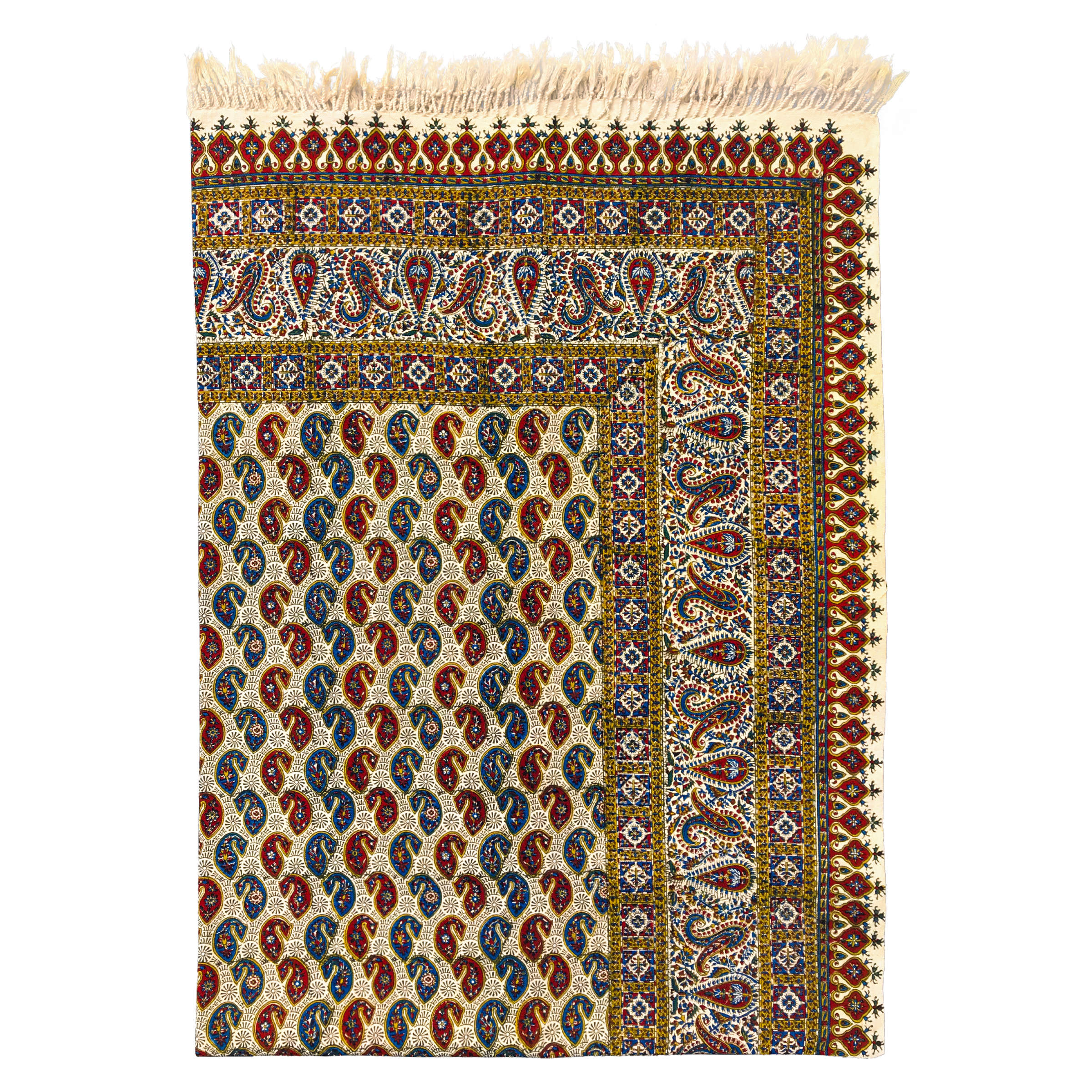 Iranisches Tischtuch: Isfahans traditionelle Kalamkari Blockdruck Braun