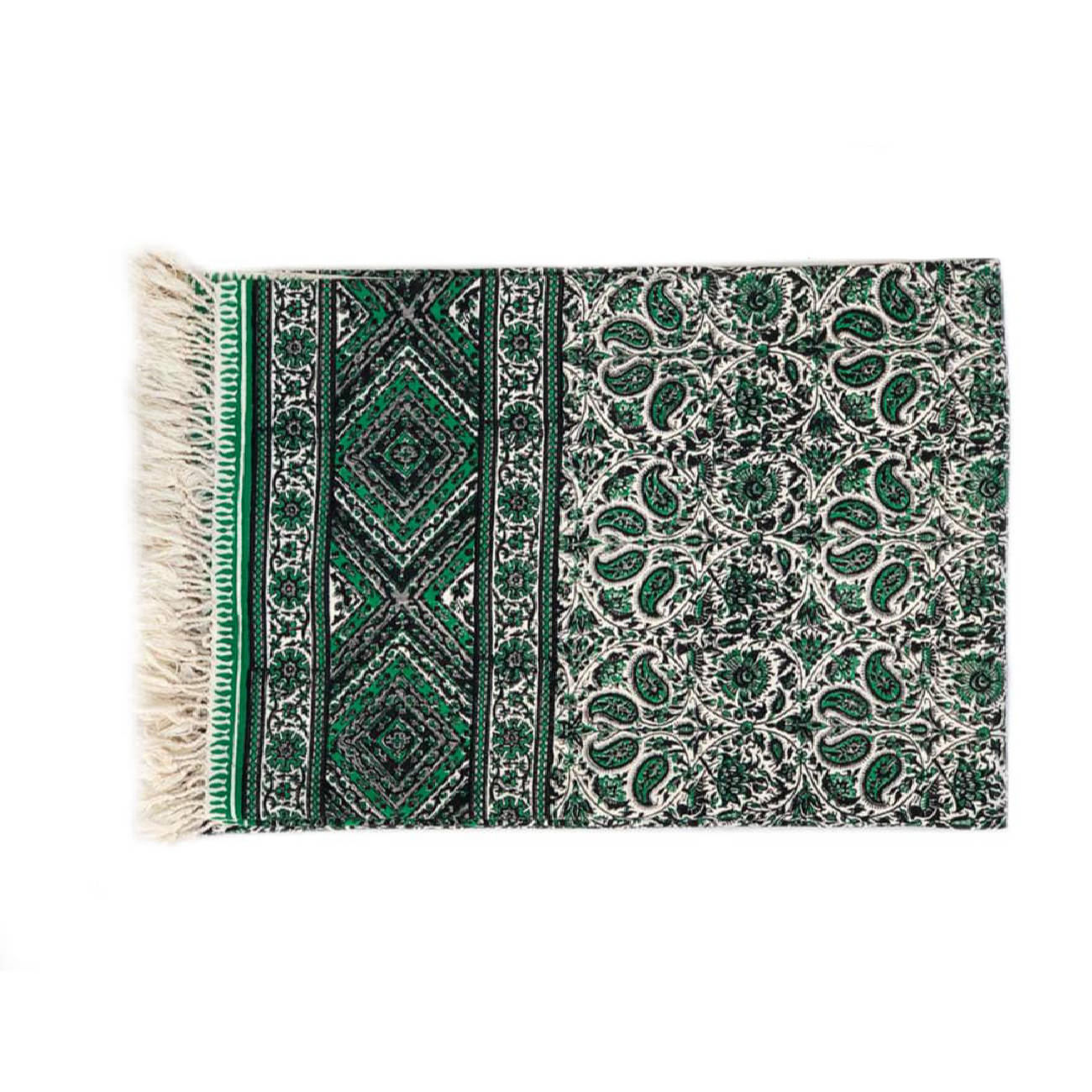 Iranisches Tischtuch: Isfahans traditionelle Kalamkari Blockdruck Grün