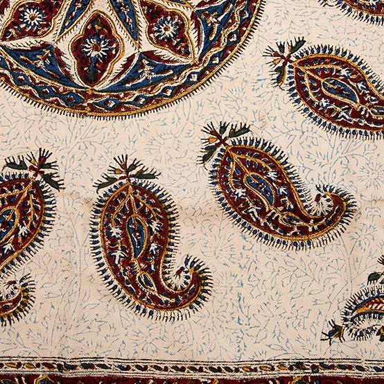 Iranische Tischdecke: Isfahans Traditioneller Kalamkari Blockdruck Rabin