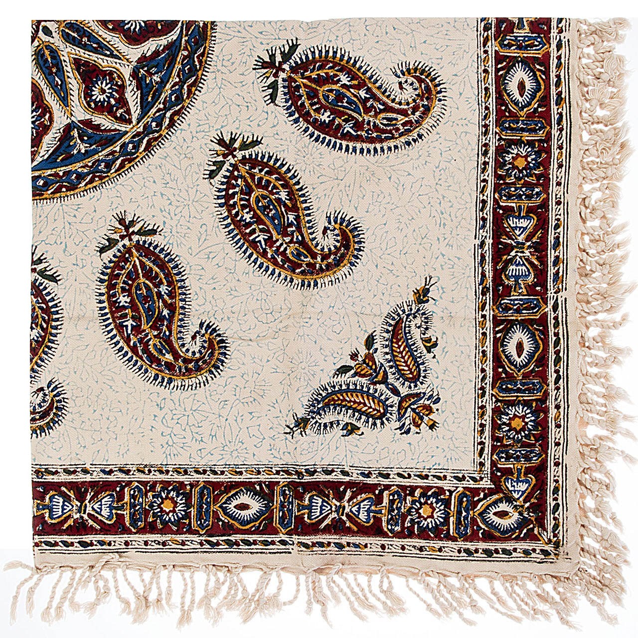 Iranische Tischdecke: Isfahans Traditioneller Kalamkari Blockdruck Rabin