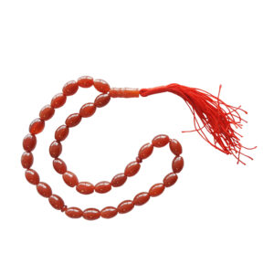 Islamischer Achat-Rosenkranz mit 33 Gebetsperlen Tasbih Rot I