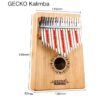 Gecko Kalimba 17-Tasten Daumenpiano Modell K17Ba