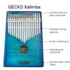 Gecko Kalimba 17-Tasten Daumenpiano Modell K17MC-BL Blau