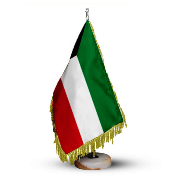 Kuwait Tischflagge mit Steinbasis