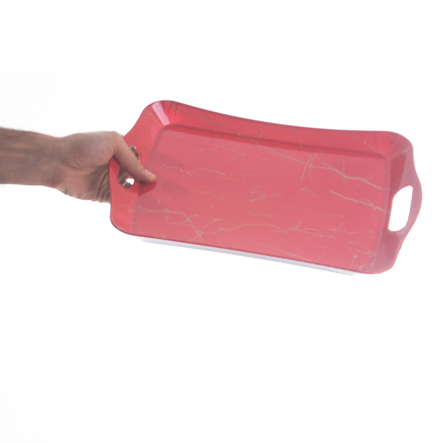 Melamin-Serviertablett, leicht & bruchfest, Marmordesign