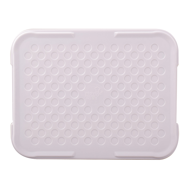 Melamin-Serviertablett, leicht & langlebig, blaues Blumendesign