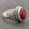 Islamische Achat Silberring für Männer Eleganz Ya Imam Reza