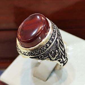 Islamische Achat Silberring für Männer Eleganz Ya Imam Reza