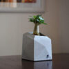 Mini-Betonvase, handgefertigt mit geometrischem Design, Grau