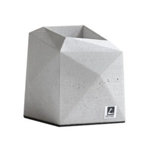Mini-Betonvase, handgefertigt mit geometrischem Design, Grau