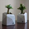 Mini-Betonvase, handgefertigt mit geometrischem Design, Grau