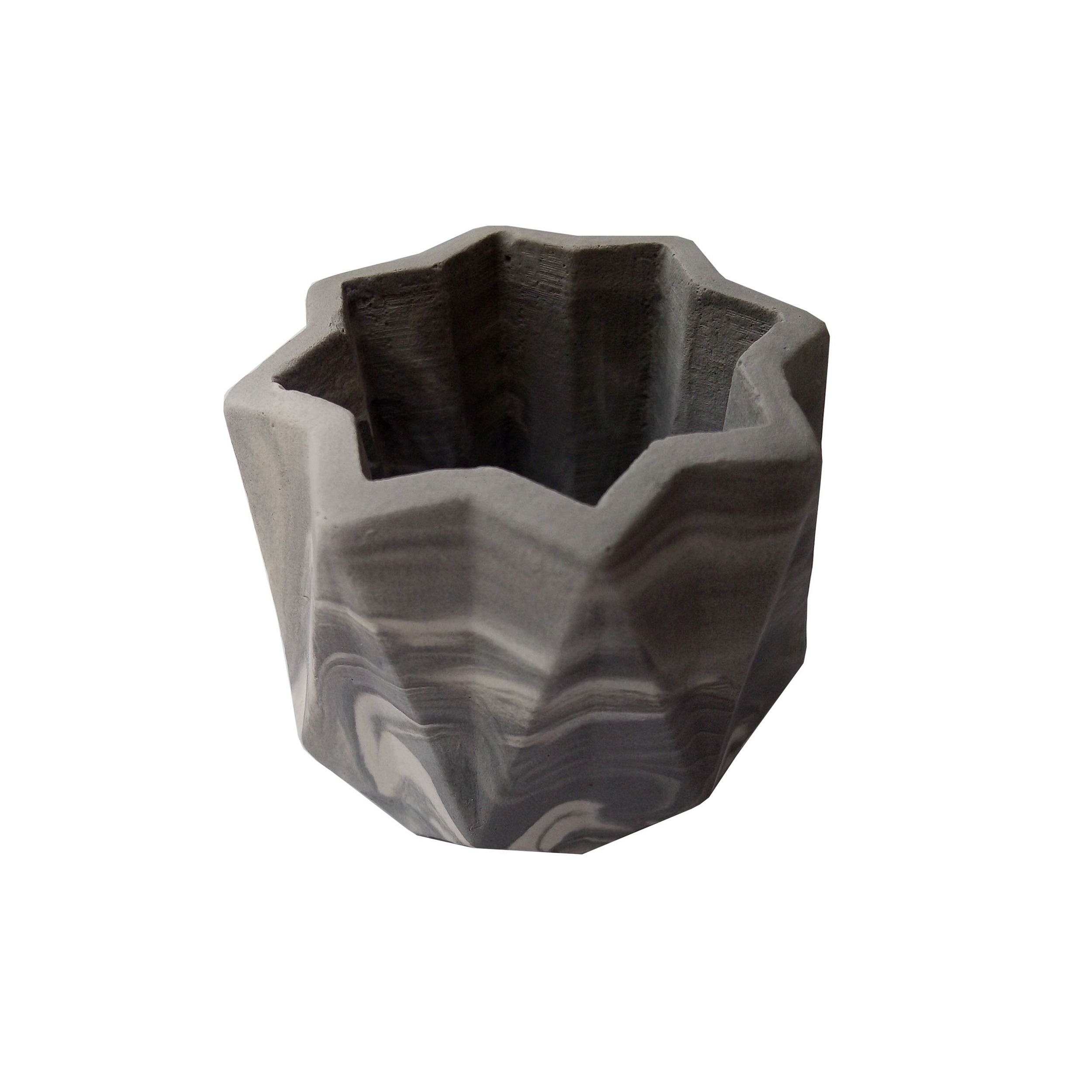 Mini-Betonvase, handgefertigt, Mattgrau