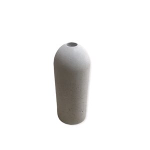 Minimalistische dekorative Beton-Einzelstielvase, handgefertigt, zylindrisch in Grau