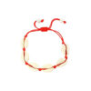 Handgemachtes Natürliches Muschelarmband mit Rotem Band – Einzigartiges Design