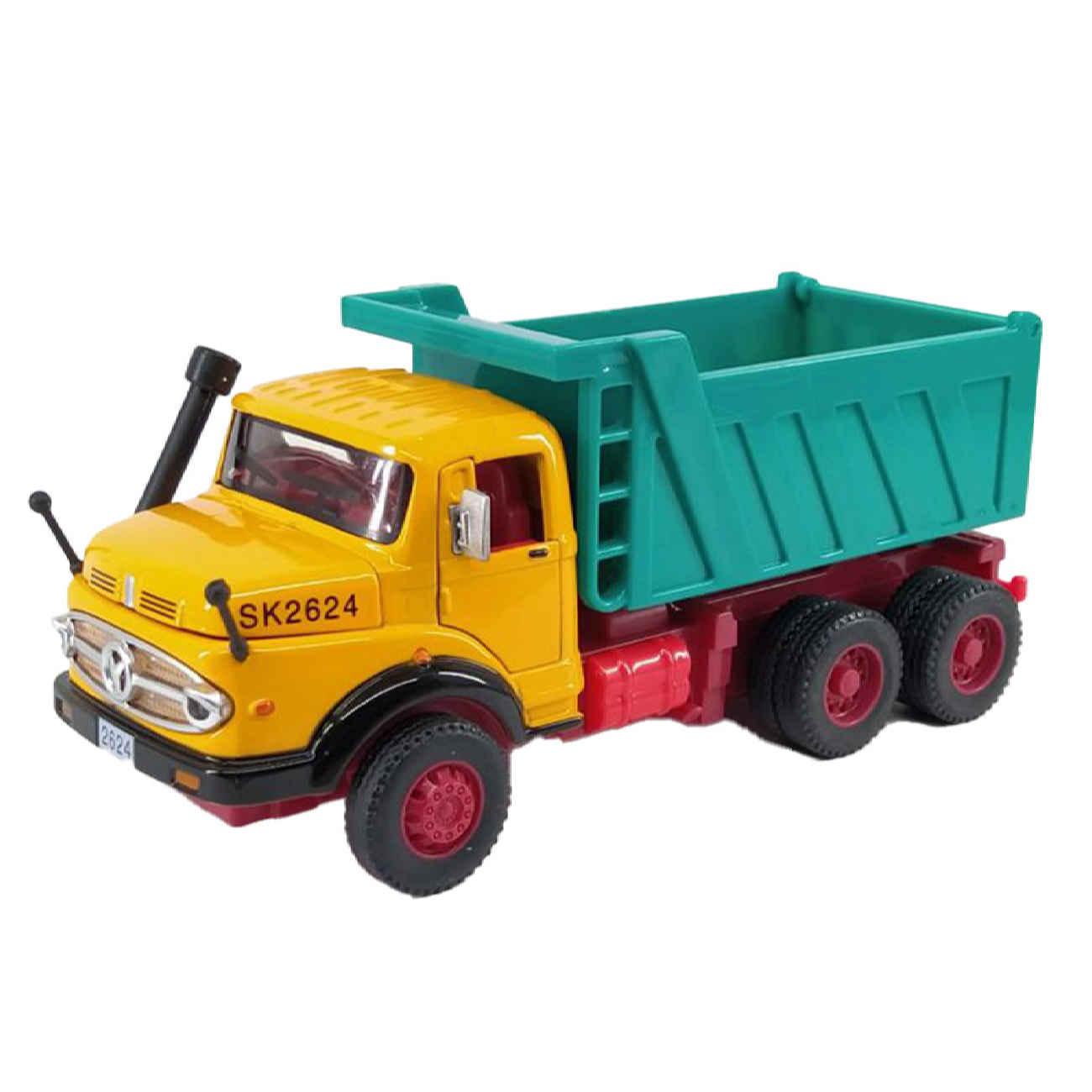 Alter Mercedes-Benz Kipper Spielzeug-Lkw aus Metall Musikalisch mit Scheinwerfern