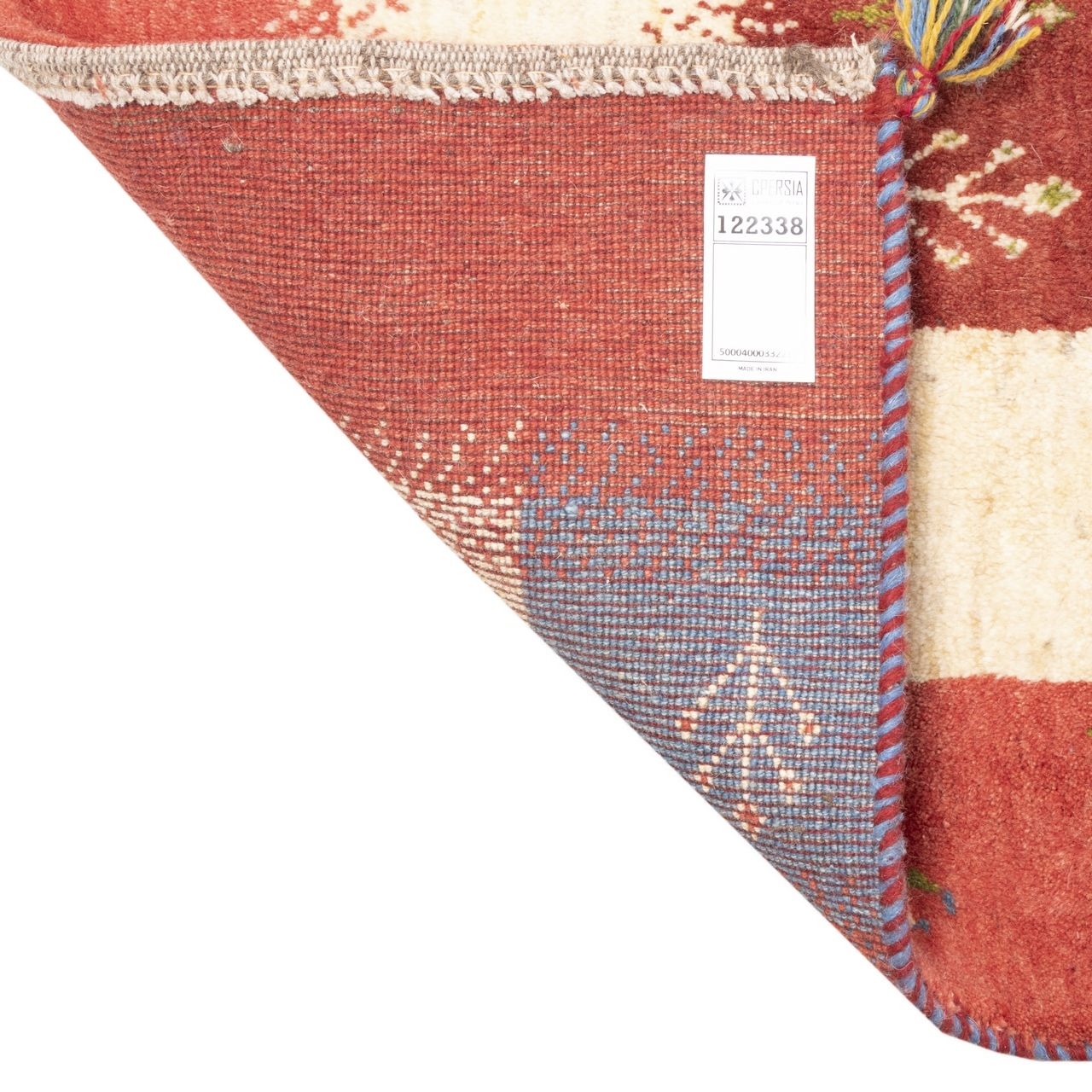 Persischer Gabbeh-Wollteppich handgewebt in Fars Tiermotiven Bäume