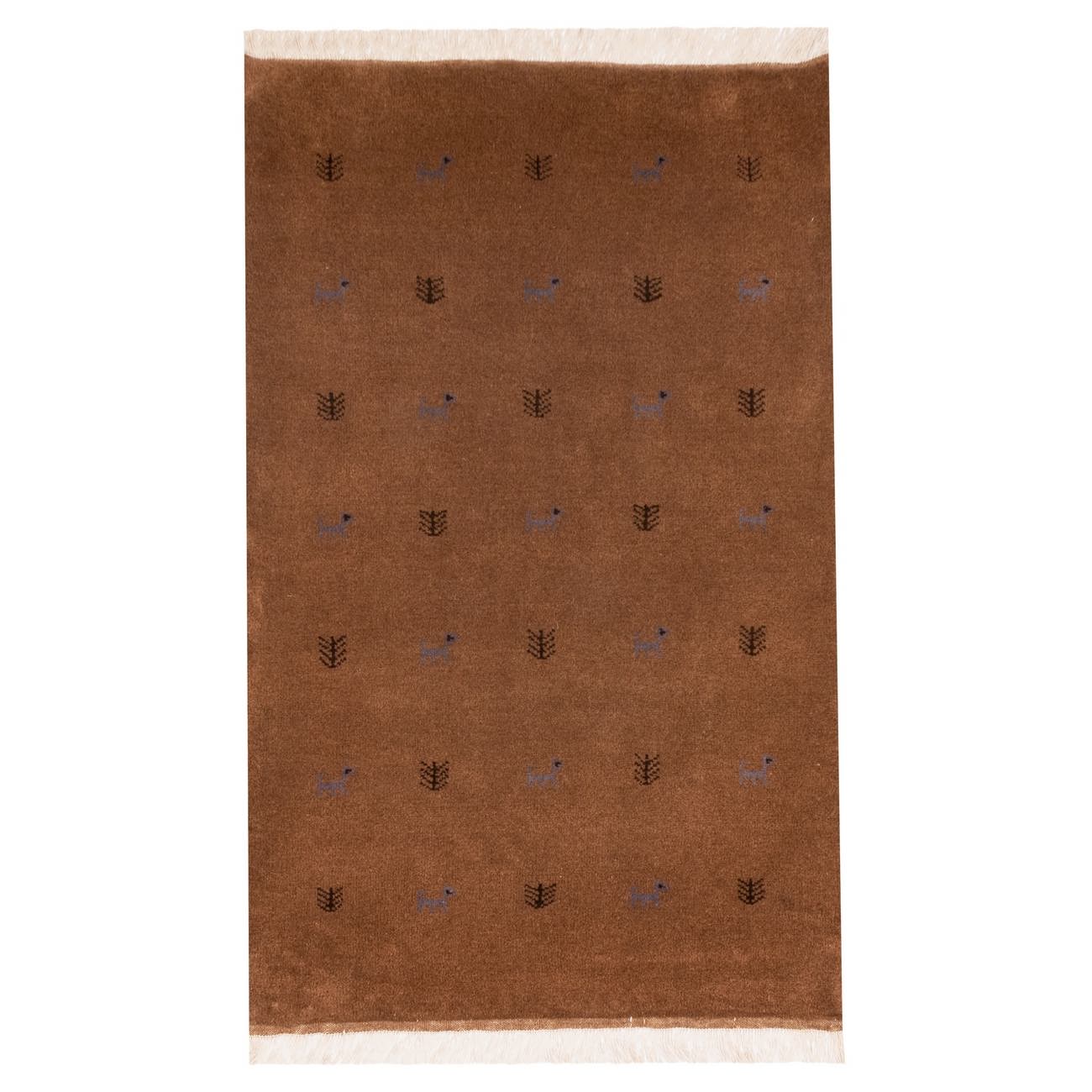 Original echter persischer Gabbeh-Wollteppich handgewebt braun