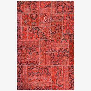Vintage persischer handgeknüpfter Patchwork-Teppich rot