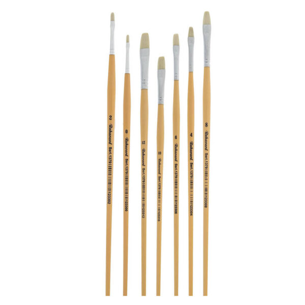 7-teiliger flacher Borstenpinsel-Set für Aquarell, Acryl und Gouache