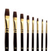 8-teiliger flacher Borstenpinsel-Set für Aquarell, Acryl und Gouache