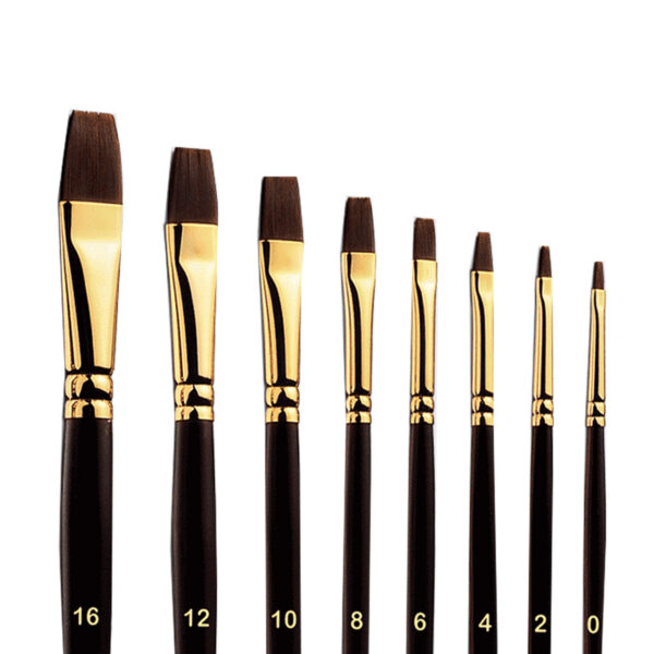 8-teiliger flacher Borstenpinsel-Set für Aquarell, Acryl und Gouache