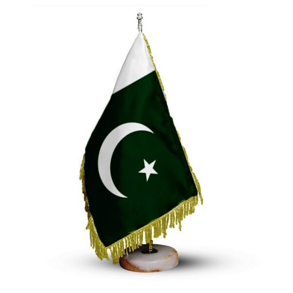 Pakistan Tischflagge mit Steinbasis
