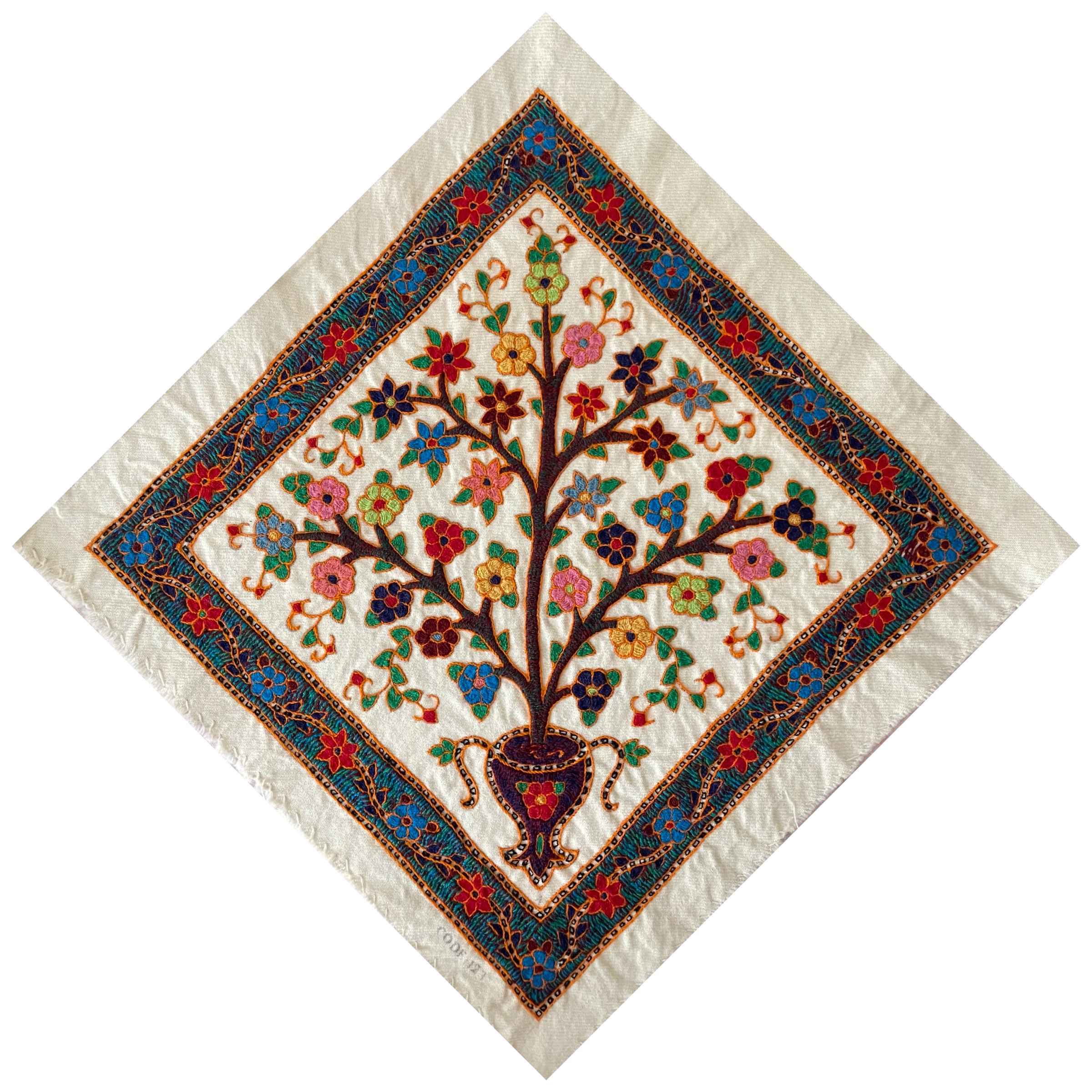 Pateh Kermans Eleganz Handgefertigte Tischdecke Baum des Lebens