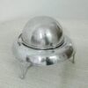 Persischer Kaviar-Servierer mit Roll-Top, Messingfuß und Silber