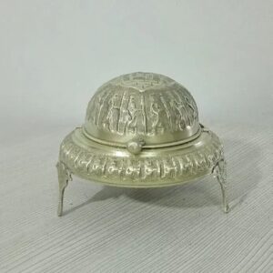 Persischer Kaviar-Servierer mit handgefertigtem Messing-Rolldeckel