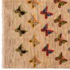 Persischer Gabbeh-Wollteppich handgewebt in Fars Schmetterling creme