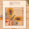 Persischer Gabbeh-Wollteppich handgewebt in Fars Schmetterling creme
