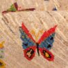 Persischer Gabbeh-Wollteppich handgewebt in Fars Schmetterling creme