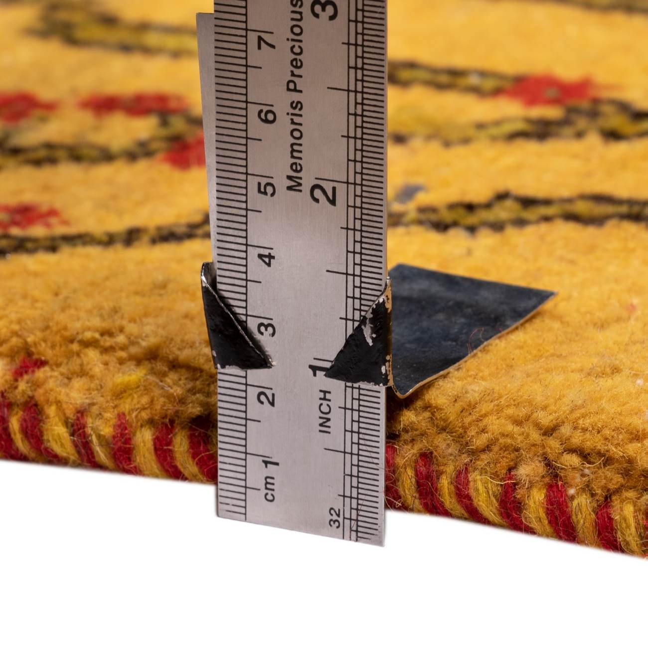 Persischer Gabbeh-Wollteppich handgewebt in Fars gelb